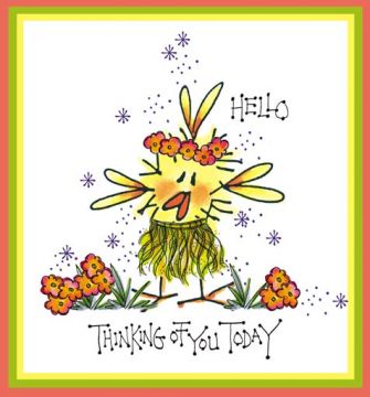 Hula Dorky Bird Card